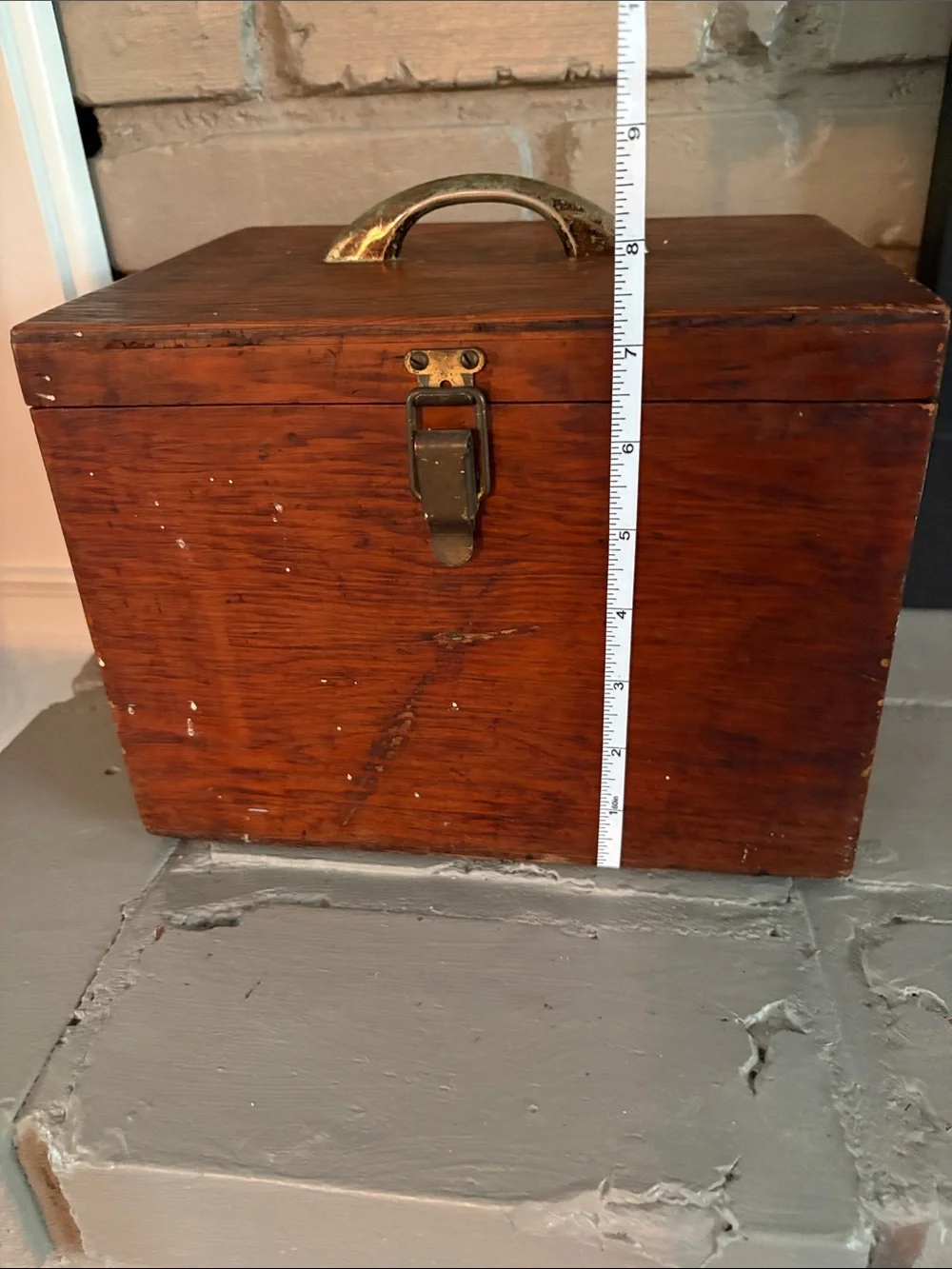 Antique Wood Carpenters Trunk ToolBox Seamans Chest Box Tray VtgPrimitive Farm